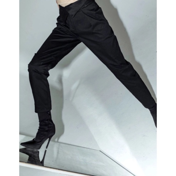 NWT The Range Structured Twill Fold Over Pants in Black - Picture 13 of 13